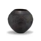 Mncane Nzuza, Pit-fired earthenware Ukhamba with relief and incised patterns, 2006