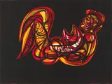 To a Creole, Baudelaire's Voyage by Cecil Skotnes, colour woodcut on paper, sold Jun 2024