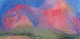 Lettie Gardiner, Untitled (Abstract Landscape with Pink), oil on canvas