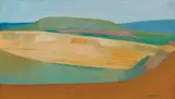 Lettie Gardiner, Abstract Bare Landscape, oil on board