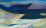 Lettie Gardiner, Landscape in Blue, oil on canvas