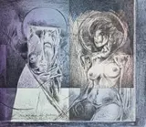 Armando Baldinelli, Myself and My Goddess, colour lithograph on paper