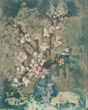 Blossoms in a Vase by Gregoire Boonzaier, oil on canvas, sold Jun 2024