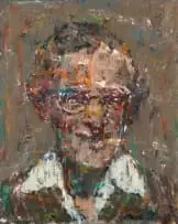 Anton Karstel, Man Wearing Glasses, oil on canvas