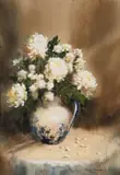 Mari Vermeulen-Breedt, Chrysanthemums in a Jug