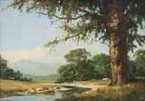 Trees by a Pool George C.P. by Titta Fasciotti, oil on board, offered Jun 2024