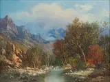 Gabriel de Jongh, Mountain Landscape with Stream, oil on canvas