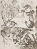 Eric Mbatha, Soweto Card Players, etching on paper