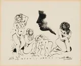 Walter Battiss, Nude Figures, ink on paper