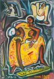 Irma Stern, African Woman with Children, colour photolithograph on paper