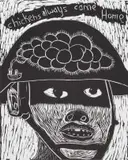 Colbert Mashile, Chickens Always Come Home, linocut on paper