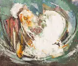 Cecil Higgs, Abstract Forms, oil on canvas