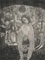 Dan Rakgoathe, Initiation Ritual, etching and aquatint on paper