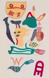 Guinea Fowl by Walter Battiss, colour screenprint on paper, offered Jun 2024