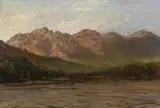 Tinus de Jongh, Landscape with Mountains, pastel on paper