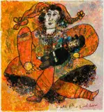 Théo Tobiasse, La Petite Fille et le Vieil Homme (The Little Girl and the Old Man), colour lithograph on paper