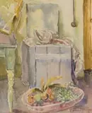 Cecil Higgs, Still Life Interior, watercolour on paper