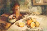 Ruth Squibb, Still Life with Vase and Fruit