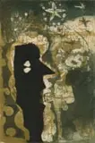 Antoni Clavé, Figure in Black and Green, colour etching on paper