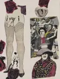 Steven Cohen, Fishnet Stockings, hand-coloured screenprint on canvas
