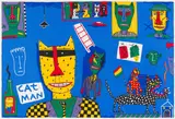 Norman Catherine, Cat Man, colour screenprint on paper