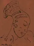 Irma Stern, Portrait of an African Woman, felt tip pen on paper