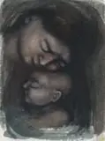 Erika Hibbert, Mother and Child, watercolour on paper