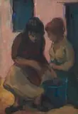 Alexander Rose-Innes, Two Women and a Bucket, oil on canvas