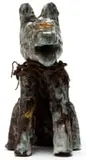 Nicolene Swanepoel, Ceramic Dog, glazed ceramic with chain