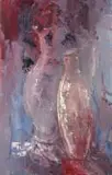 Cecil Higgs, Two Abstract Vases, oil on canvas