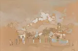 Gregoire Boonzaier, Street Scene with Houses, mixed media on paper