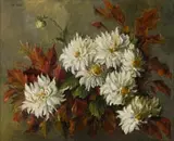 Frans Oerder, Dahlias, oil on canvas