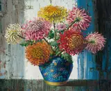 Vladimir Tretchikoff, Chrysanthemums in a Vase