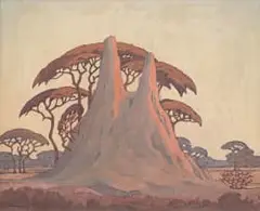 Jacobus Hendrik Pierneef, Anthill at Dusk, oil on canvas