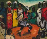 Pranas Domšaitis, Dancers, oil on board