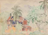 Kaneel Meul, Seychelles by Jacobus Hendrik Pierneef, watercolour and pencil on paper, sold May 2024
