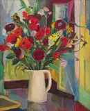 Maud Sumner, Arrangement with Poppies in a Jug, oil on canvas