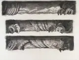 William Kentridge, Preparing the Flute, charcoal and chalk on paper