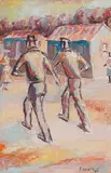 Gerard Sekoto, Two Striding Figures