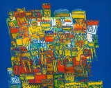 Figures with Baskets by Walter Battiss, oil on canvas, offered May 2024