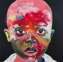 Nelson Makamo, Portrait of a Boy, oil on canvas
