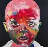 Nelson Makamo, Portrait of a Boy, oil on canvas