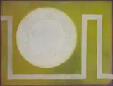 Douglas Portway, Abstract in Green, oil on canvas
