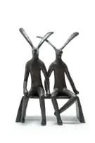 Guy Du Toit, King and Queen after Moore, bronze with a dark brown patina