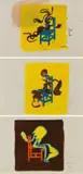 Walter Battiss, Presence on a Chair; Shape on a Seat; Shape on a Seat no.2, three, pencil, gouache and collage on paper