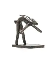 Bending Hare by Guy Du Toit, bronze with a brown patina, sold May 2024