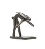 Guy Du Toit, Bending Hare, bronze with a brown patina