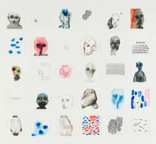Banele Khoza, Untitled (Counting Likes), watercolour and pen on paper