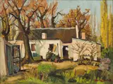 David Botha, Farm Cottage, oil on canvas laid down board