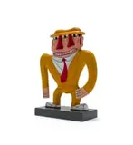 Norman Catherine, Double Face Yellow Suit, painted wood, on a wood base